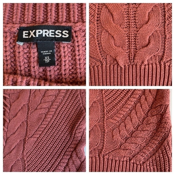 Express Lace-Up Inset Cable Knit Sweater - Picture 10 of 10